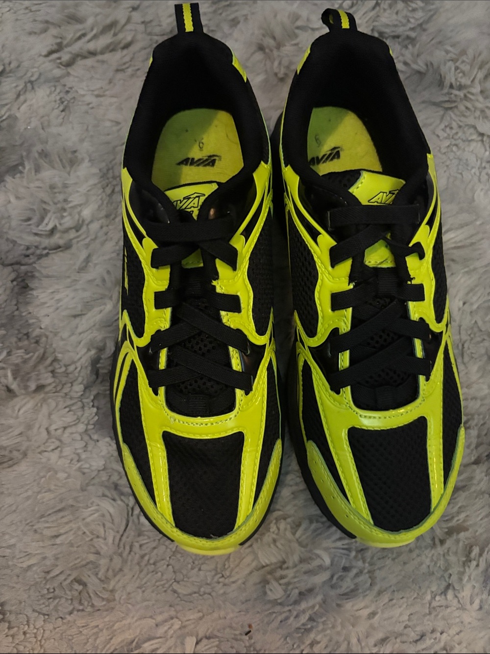 Avia Big Kids/ Boys Black and Neon Yellow Athletic Shoes